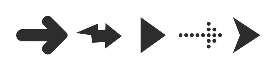 Poster - Arrows black set icons. Arrow collection. Modern simple arrows.