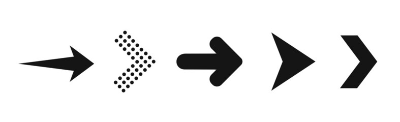 Poster - Arrows black set icons. Arrow collection. Arrow. Modern simple arrows.