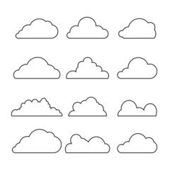 Poster - Big Cloud Flat four color minimal icon set.
