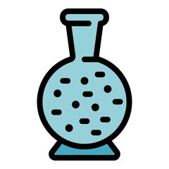 Poster - Flask microbiology icon. Outline flask microbiology vector icon color flat isolated