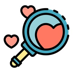 Poster - search like product review icon. outline search like product review vector icon color flat isolated