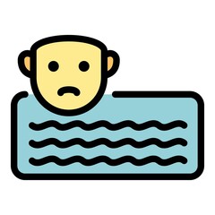 Poster - Text product review icon. Outline text product review vector icon color flat isolated