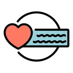 Poster - Service like product review icon. Outline service like product review vector icon color flat isolated