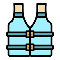 Poster - Textile rescue vest icon. Outline textile rescue vest vector icon color flat isolated