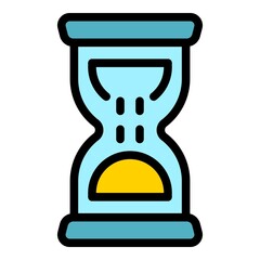 Poster - Hourglass stopwatch icon. Outline hourglass stopwatch vector icon color flat isolated