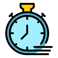Poster - Sport timer icon. Outline sport timer vector icon color flat isolated