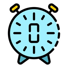 Poster - Digital timer icon. Outline digital timer vector icon color flat isolated