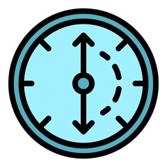 Poster - Wall clock icon. Outline wall clock vector icon color flat isolated