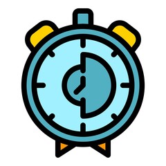 Sticker - Analog stopwatch icon. Outline analog stopwatch vector icon color flat isolated