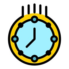 Poster - Fast stopwatch icon. Outline fast stopwatch vector icon color flat isolated