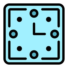 Poster - Square wall clock icon. Outline square wall clock vector icon color flat isolated