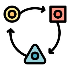 Poster - Adaptation icon. Outline adaptation vector icon color flat isolated