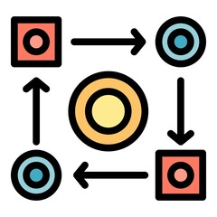 Poster - Adaptation change icon. Outline adaptation change vector icon color flat isolated