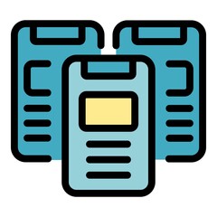 Poster - Adaptation smartphone icon. Outline adaptation smartphone vector icon color flat isolated