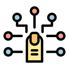 Poster - Fingerprint adaptation icon. Outline fingerprint adaptation vector icon color flat isolated