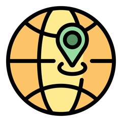 Poster - International adaptation icon. Outline international adaptation vector icon color flat isolated
