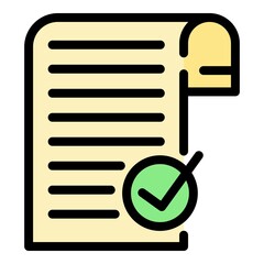 Poster - Document request icon. Outline document request vector icon color flat isolated