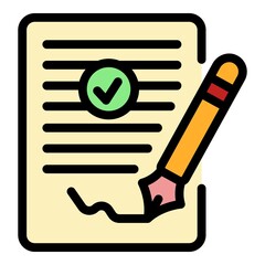 Poster - request signature icon. outline request signature vector icon color flat isolated
