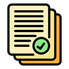 Poster - Approved request icon. Outline approved request vector icon color flat isolated