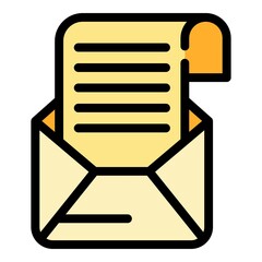 Poster - New computer mail icon. Outline new computer mail vector icon color flat isolated