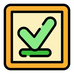 Poster - Approved request icon. Outline approved request vector icon color flat isolated