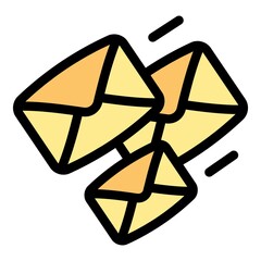 Poster - Envelope group icon. Outline envelope group vector icon color flat isolated