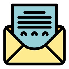 Poster - Writing envelope icon. Outline writing envelope vector icon color flat isolated
