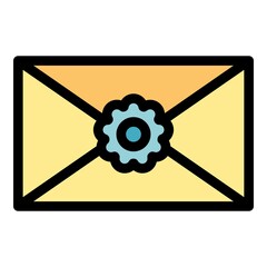 Poster - Stamp envelope icon. Outline stamp envelope vector icon color flat isolated