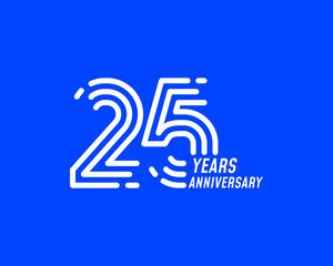 Wall Mural - 25 years anniversary logo with simple line design for celebration