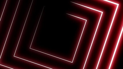Poster - New Abstract Red Glowing Neon Lights 4K Animation Backdrop. Glowing selective light shapes with bright light around