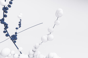 Poster - Creative white backdrop with digital cirlces. Decor and landing page concept. 3D Rendering.