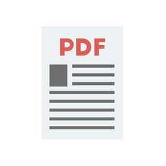 Poster - Flat design style. pdf icon illustration isolated on white, pdf.