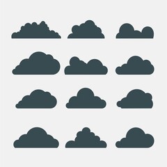 Poster - Big Cloud Flat color minimal icon set.