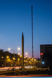 Fototapeta Tęcza - View of the Obninsk weather mast and rocket in the evening