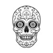 Decorative mexican sugar skull. Stylized skull. Day of the Dead. Stencil art.  Sugar skull. Mexican skull.