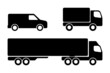 van, truck and lorry icon. simple flat design - vector