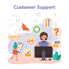 Wall Mural - technical support concept. idea of customer service. consultant help