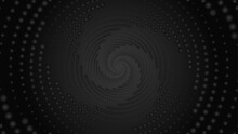 Abstract Dotted Spiral Vortex Black Background Vector Illustration