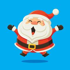 Wall Mural -  Santa Claus character design. Santa Claus jumping excitedly with mouth open big