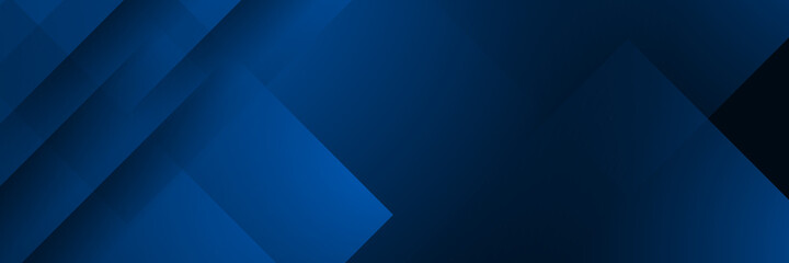 Abstract banner design with blue geometric background. Blue banner background. Vector abstract graphic design banner pattern background template.