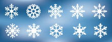 Snowflake Flat Icon Set.