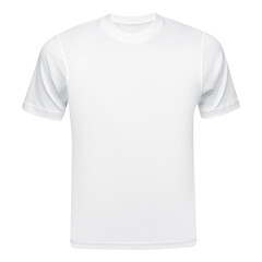 Wall Mural - White T-shirt mockup front used as design template. Tee Shirt blank isolated on white