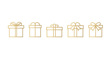 Wall Mural - golden christmas present icons- vector illustration