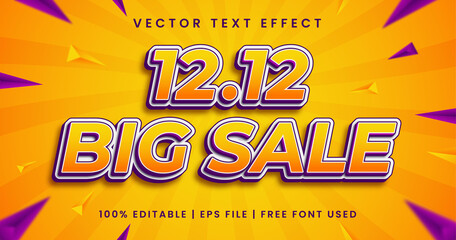 Wall Mural - 1212 big sale text, editable text effect template