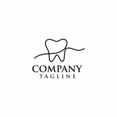 line art dental logo design