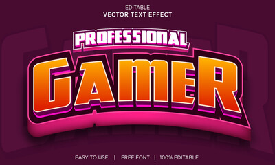 Canvas Print - gamer 3d editable text effect Premium Vector