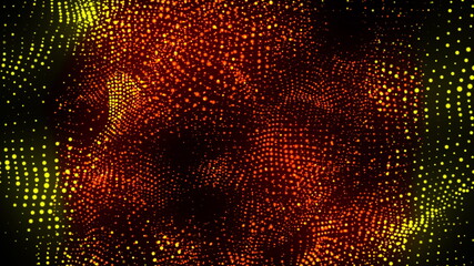 Poster - Computer generated spiral organic form from flow particles. 3d rendering of gaseous excellent background