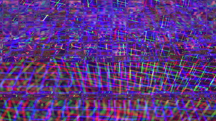 Poster - Glitch, pixel noise on the screen, computer generated. Bad Signal. Video damage. 3d rendering a digital background