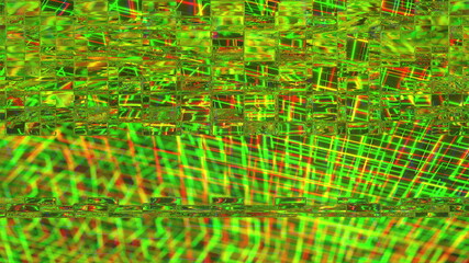 Poster - Glitch, pixel noise on the screen, computer generated. Bad Signal. Video damage. 3d rendering a digital background