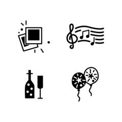 Poster - Black new year icon design 02 isolated